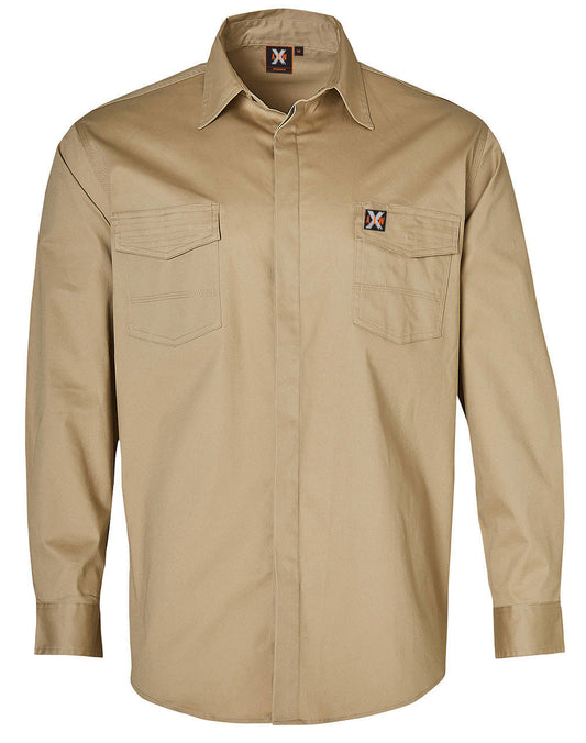 Mens Long Sleeve Stretch Work Shirt - made by AIW