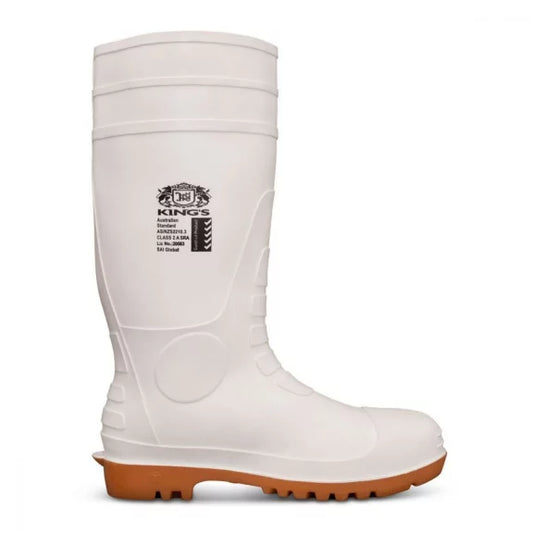 Kings (Oliver) White Steel Cap Gumboots - made by Oliver Footwear