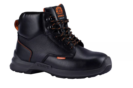 Kings Black Zip Lace Up Safety Boots - made by Oliver Footwear