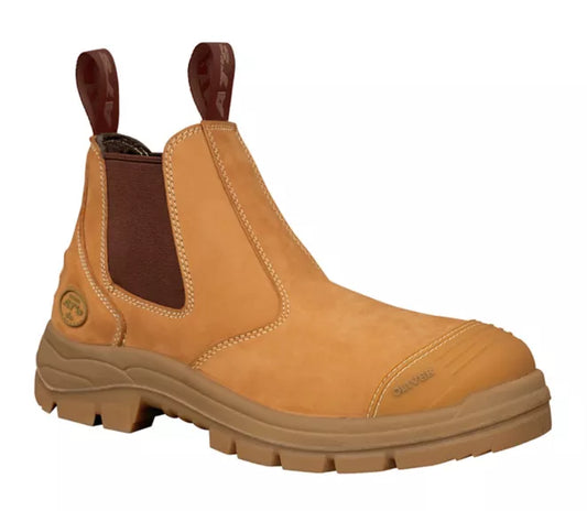 A/t Wht Elastic Side Safety Boot - made by Oliver Footwear