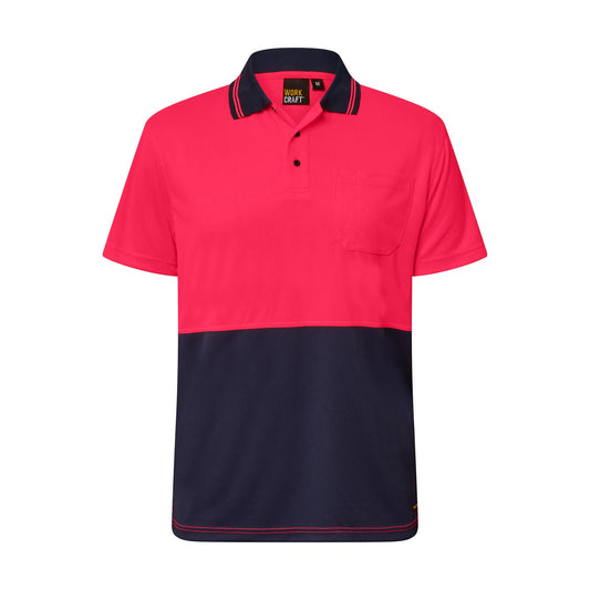 This product is made by Workcraft and distributed by B-Protected. The Hi Vis Two Tone Short Sleeve Polo Pocket has the part number of NCC-WSP201