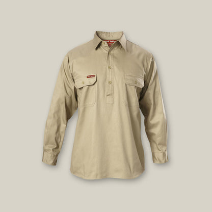 Drill Closed Front Long Sleeve Shirt - made by Hard Yakka