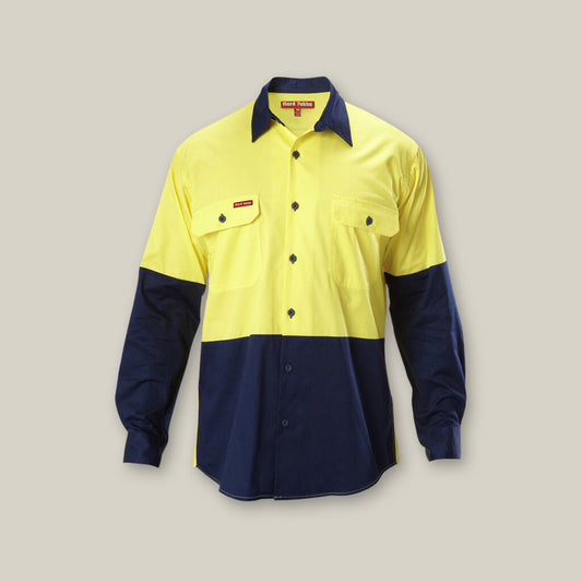 This product is made by Hard Yakka and distributed by B-Protected. The Koolgear Hi Vis Long Sleeve Shirt has the part number of Y07558