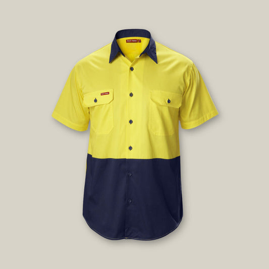 This product is made by Hard Yakka and distributed by B-Protected. The Koolgear Hi Vis Short Sleeve Shirt has the part number of Y07559