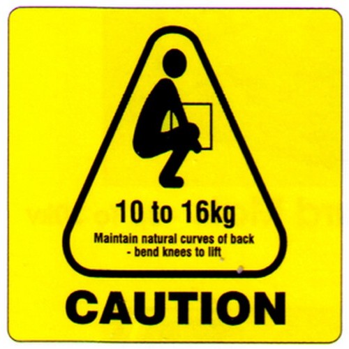 Roll of 500 76x73mm 10 to 16 Kg Weight Label - made by Signage