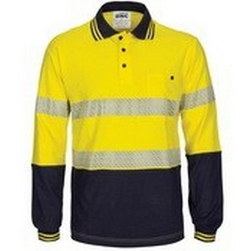 Hi Vis Long Sleeve Cotton Polo With Tape - made by DNC