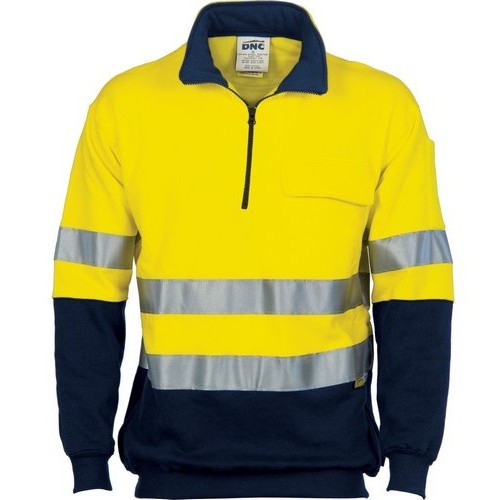 Hivis Half Zip Cotton W/c Withtape - made by DNC
