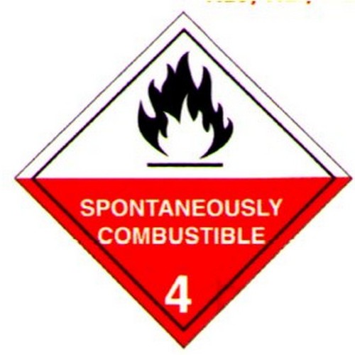 Self Stick 2Hazchem 4.2 Spon Combust. Diamond - made by Signage