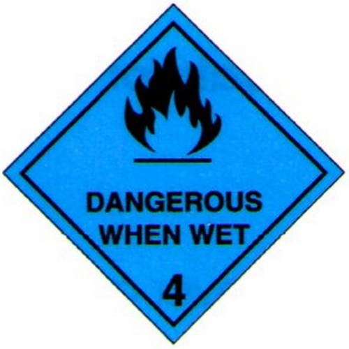 Self Stick 2Hazchem 4.3 Dang When Wet Diamond - made by Signage