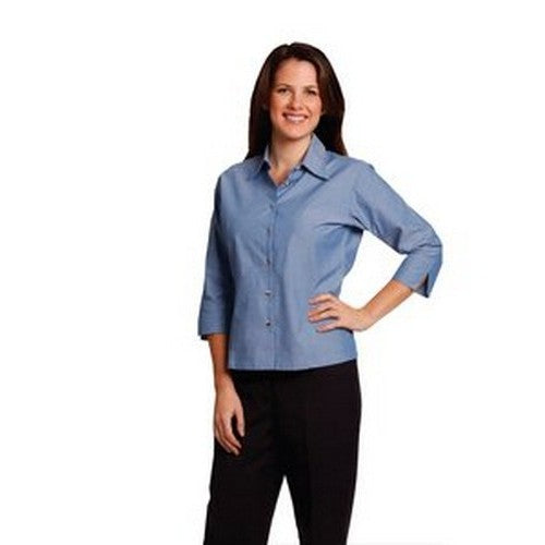 Ladies P/c Chambray 3/4 Sleeve - made by AIW