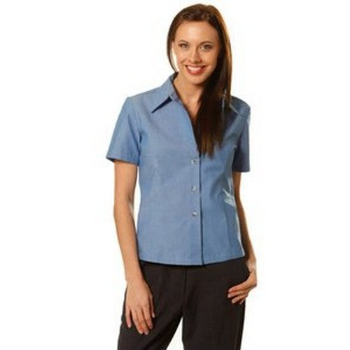 Ladies P/c Chambray Short Sleeve - made by AIW