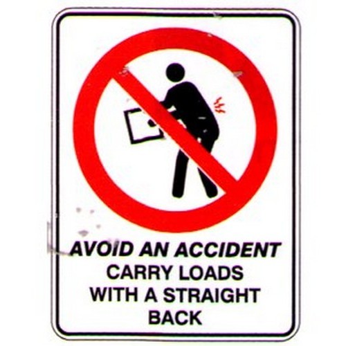 Plastic 450x600mm Avoid Carry Loads Sign - made by Signage