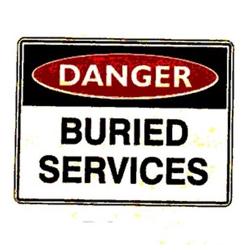Metal 450x600mm Danger Buried Services Sign - made by Signage