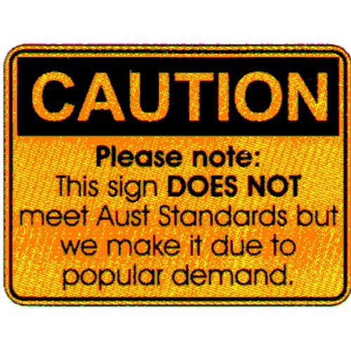 Metal 300x450mm Caution Blank Word Sign - made by Signage