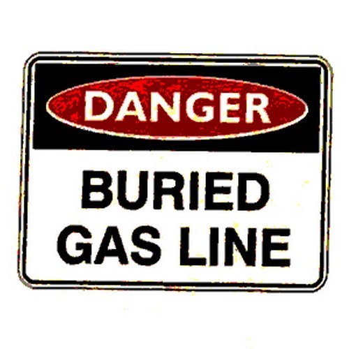 Metal 450x600mm Danger Buried Gas Line Sign - made by Signage