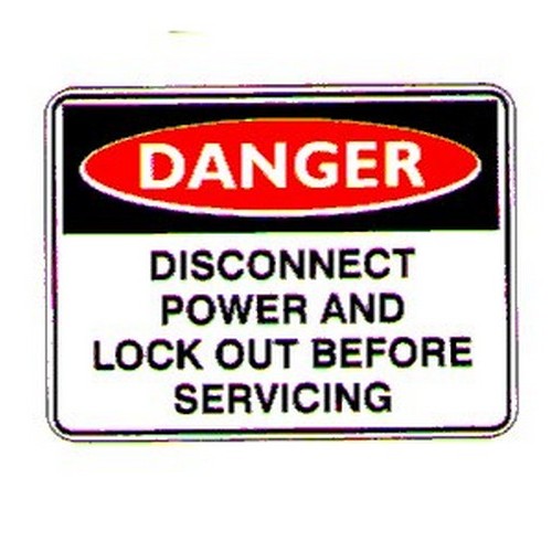 Plastic 225x300mm Danger Disconnect Power Lockout Sign - made by Signage