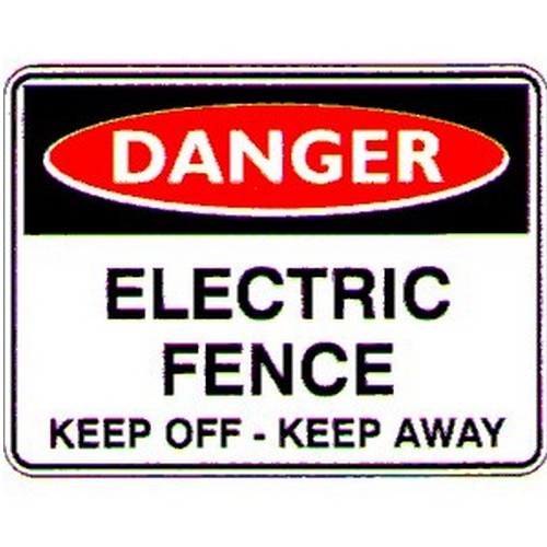 Metal 225x300mm Danger Electric Fence Keep Off Keep Away Sign - made by Signage