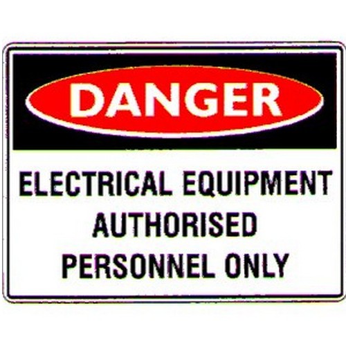 Metal 300x4Danger Electrical Equip Etc Sign - made by Signage