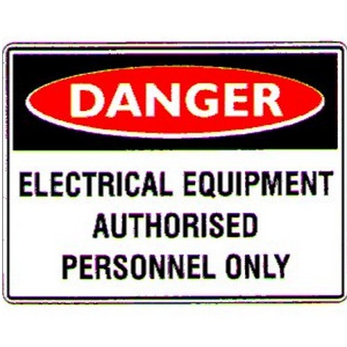 Metal 300x225mm Danger Electrical Equip Etc Sign - made by Signage