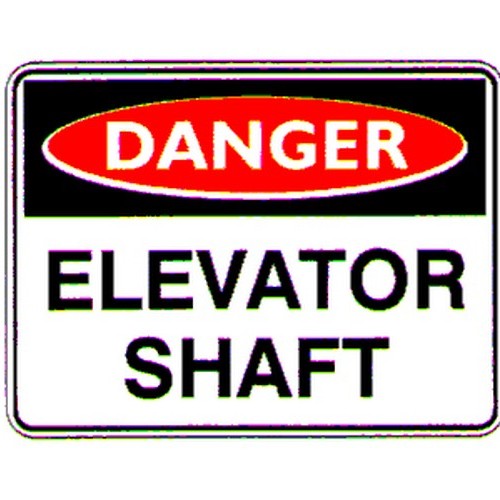 Flute 450x600mm Danger Elevator Shaft Sign - made by Signage