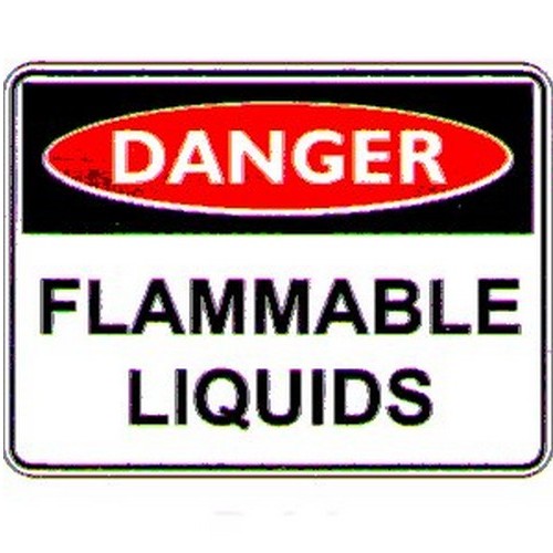 Metal 300x225mm Danger Flammable Liquids Sign - made by Signage