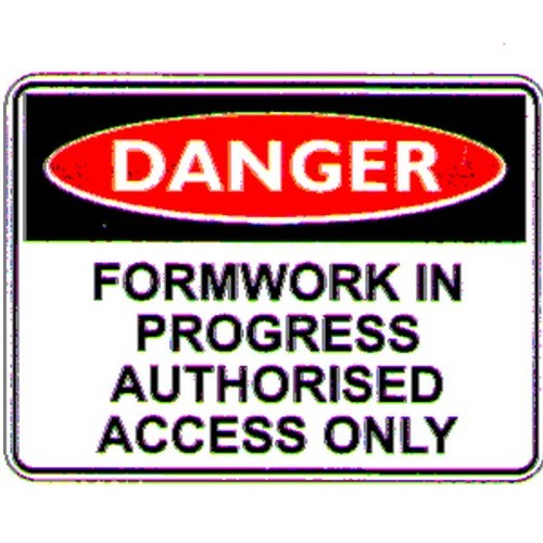Flute 600x4Danger Formwork In Progress Sign - made by Signage