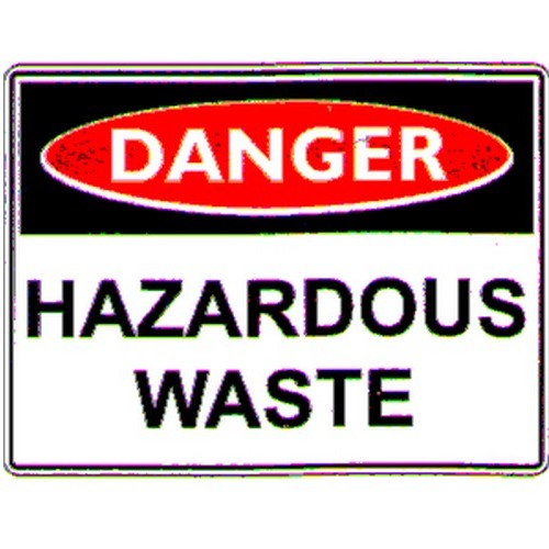 Metal 300x450mm Danger Hazardous Waste Sign - made by Signage