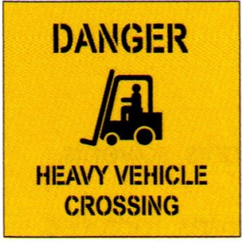 Poly 650x650mm Danger Heavy .ETC WithPICTO Stencil - made by Signage