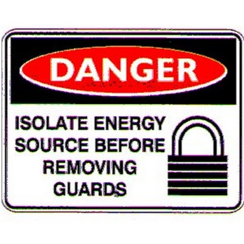 Plastic 225x300mm Danger Isolate ..SOURCE Etc Sign - made by Signage