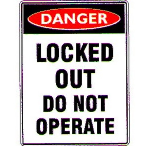 Magnetic 150x225mm Danger Locked Out..Oper. Sign - made by Signage