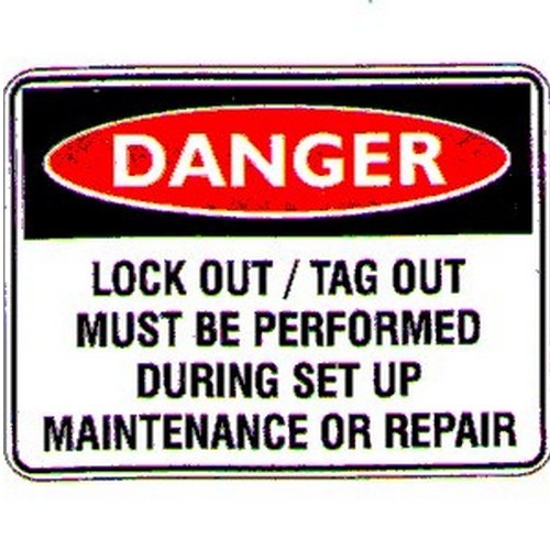Pack Of 5 Self Stick 100x140mm Danger Lockout/Tagout Labels - made by Signage