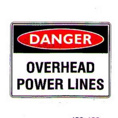 Flute 600x450mm Danger Overhead Power Lines Double Sided Sign - made by Signage