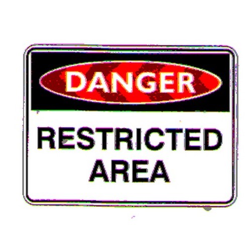 Metal 450x600mm Danger Restricted Area Sign - made by Signage