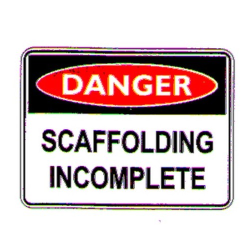 Flute 600x4Danger Scaffold Incomplete Sign - made by Signage