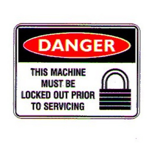 Plastic 225x300mm Danger This Machine Must Be Locked Out Sign - made by Signage