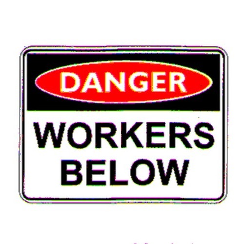 Flute 600x4Danger Workers Below Sign - made by Signage