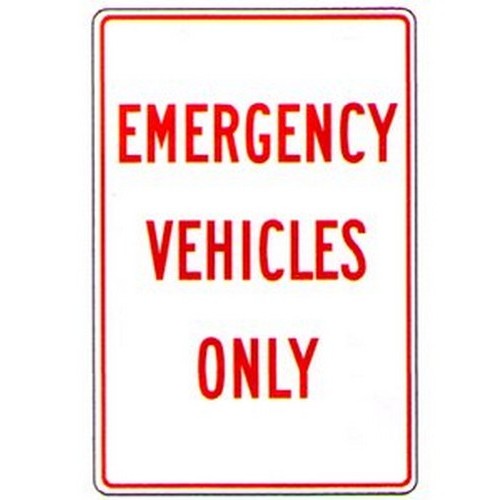 Metal 300x450mm Emergency Vehicles Only Sign - made by Signage