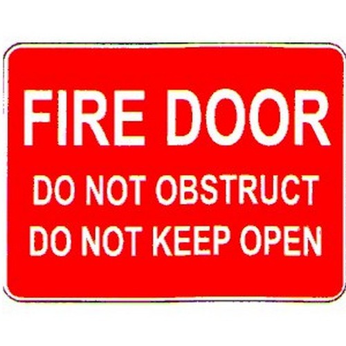 Plastic 300x2Fire Door Do Not Obs Keep Open Sign - made by Signage