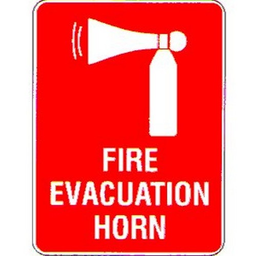 Metal 300x2Fire Evacuation Horn & Picto Sign - made by Signage