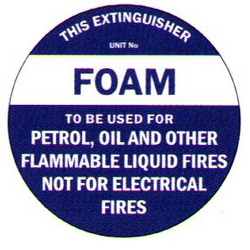 Self Stick Fire Ext.Disc Foam Label - made by Signage