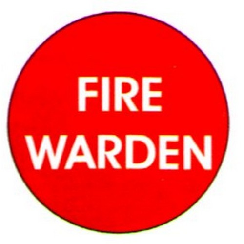Pack of 5 Self Stick 50mm Fire Warden Labels - made by Signage