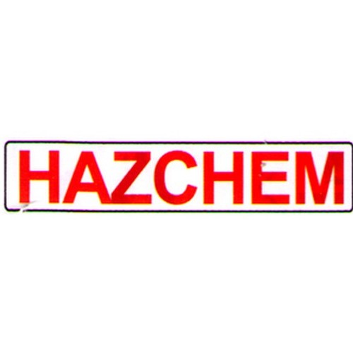 Self Stick 125x600mm Hazchem Sign - made by Signage