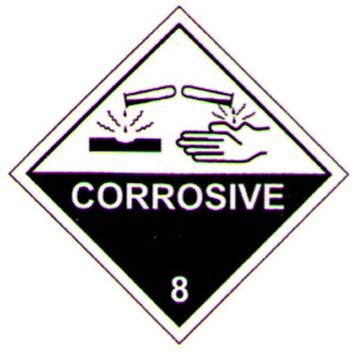 Roll of 1000 Self Stick Hazchem Corrosive 100mm Paper Labels - made by Signage