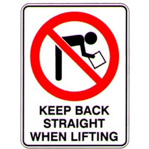 Plastic 450x600mm Keep Back.Straight.. Lifting Sign - made by Signage