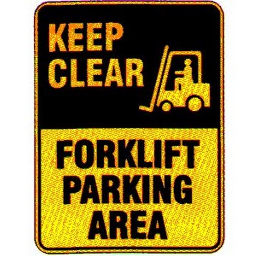 Metal 300x4Warning Keep Clear Forklift Parking Area Sign - made by Signage
