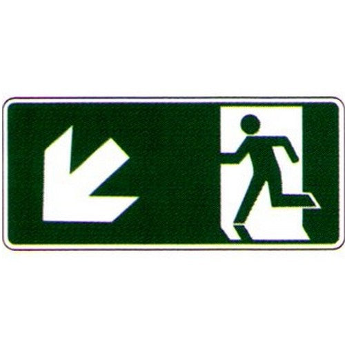 200x4Self Stick Luminous Left Down Arrow Run Man Label - made by Signage