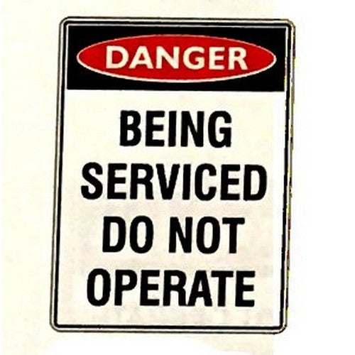 100x140mm Magnetic Danger Being Serviced Sign - made by Signage