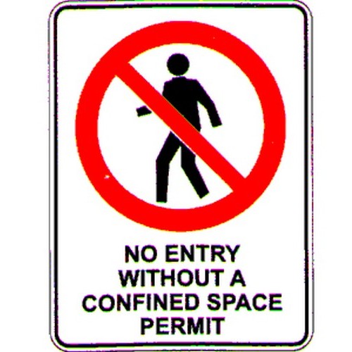 Metal 300x2No Entry Without Confined Sign - made by Signage