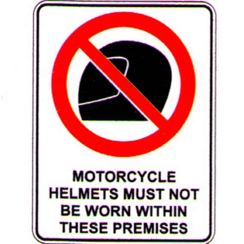 Pack Of 5 Self Stick 100x140mm Motorcycle Helmets Must Labels - made by Signage