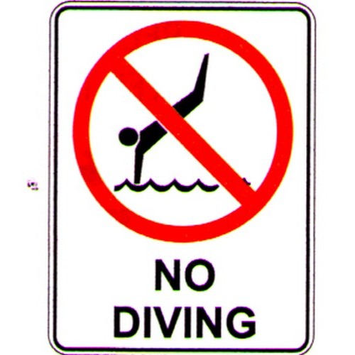 Metal 300x4No Diving Sign - made by Signage